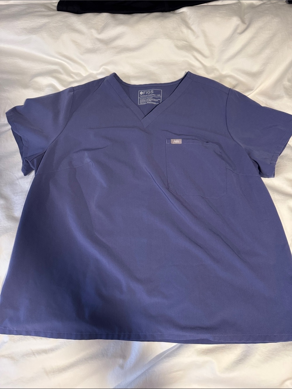 FIGS women’s Catarina Scrub Top in wayfayer 3XL (dusty purple color)